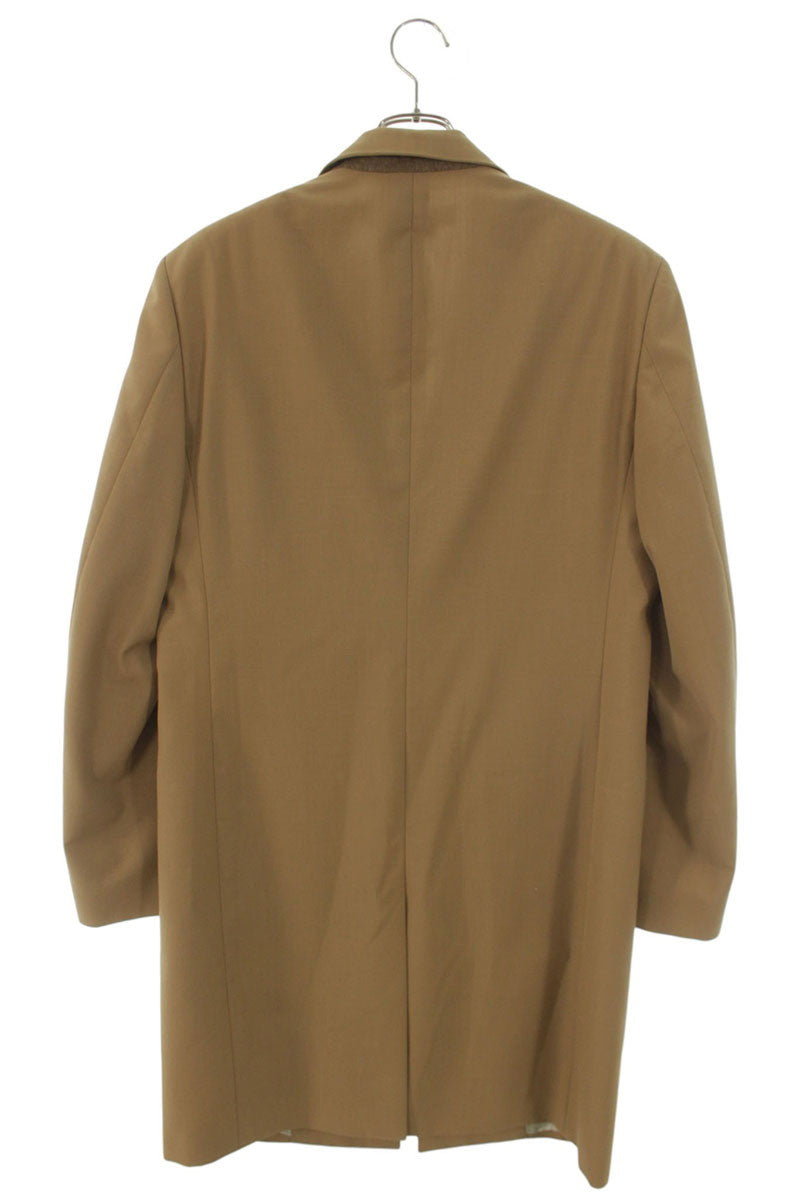OFF-WHITE Wool Blend Long Coat Brown Size M