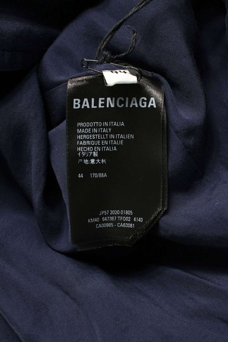 Balenciaga Navy Lyocell Long Trench Coat Size XS