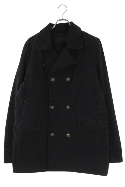 Chrome Hearts Herringbone Cross Ball Button Coat Gray Size L