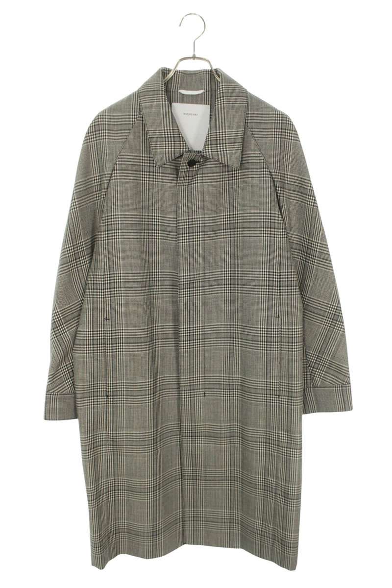 OVERCOAT Glen Check Raglan Wool Coat Gray Size S