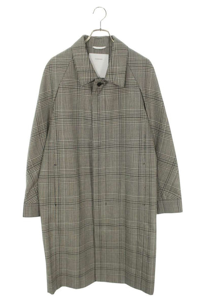 OVERCOAT Glen Check Raglan Wool Coat Gray Size S