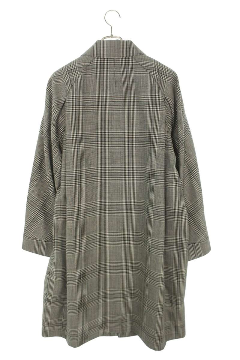 OVERCOAT Glen Check Raglan Wool Coat Gray Size S