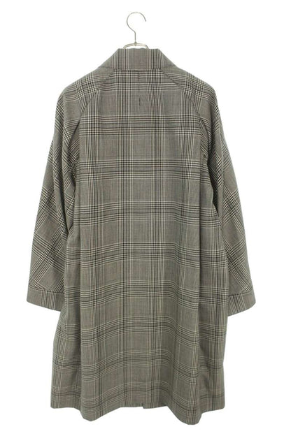 OVERCOAT Glen Check Raglan Wool Coat Gray Size S