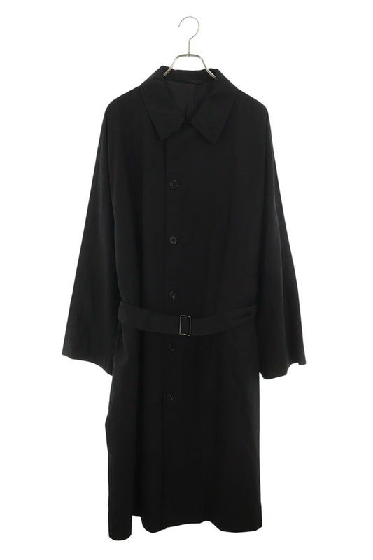 H BEAUTY 6B Belted Cotton Coat Black Size L