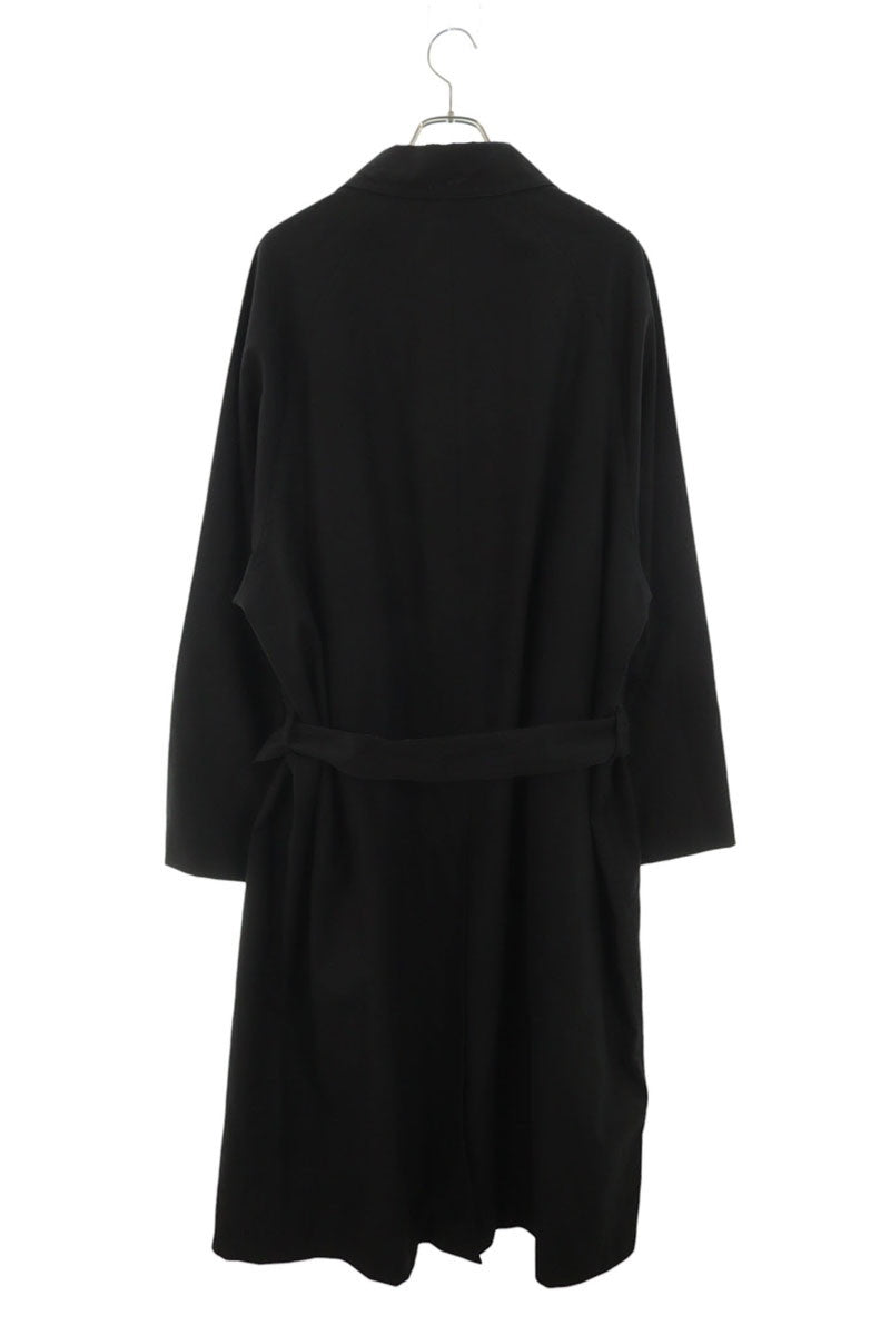 H BEAUTY 6B Belted Cotton Coat Black Size L