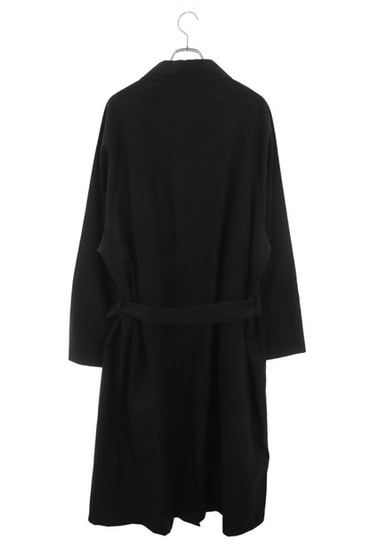 H BEAUTY 6B Belted Cotton Coat Black Size L