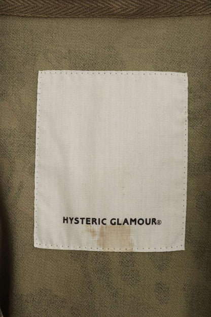 HYSTERIC GLAMOUR Camo Logo Print Mods Coat Green Size L