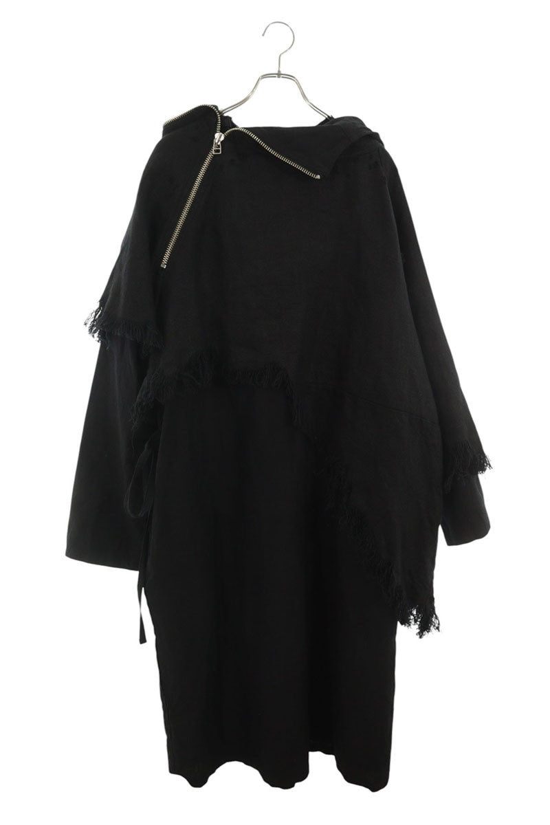 Fujimoto Faded Linen Silk Anorak Coat Black Size L