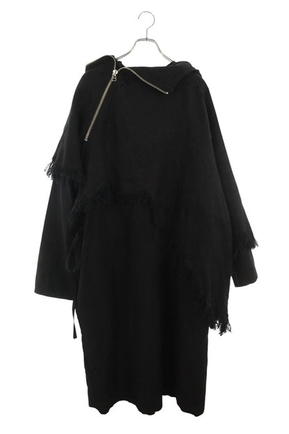 Fujimoto Faded Linen Silk Anorak Coat Black Size L
