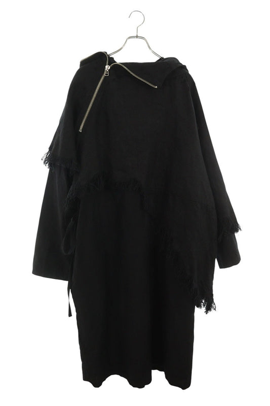 Fujimoto Faded Linen Silk Anorak Coat Black Size L