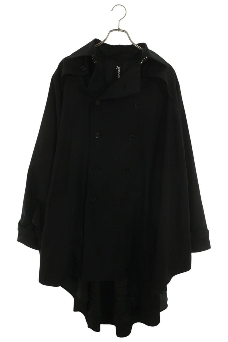 GroundY Wool Gabardine Asymmetric Coat Black Size L
