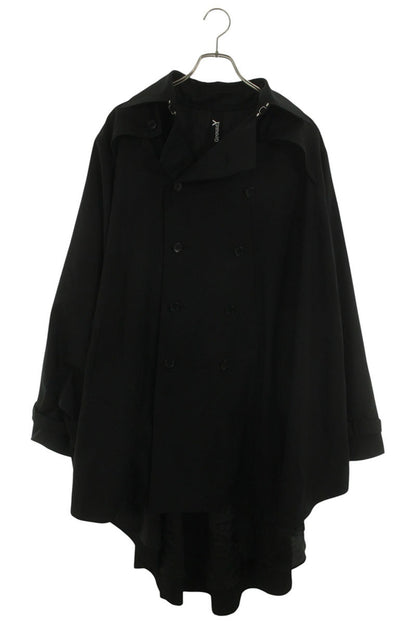GroundY Wool Gabardine Asymmetric Coat Black Size L
