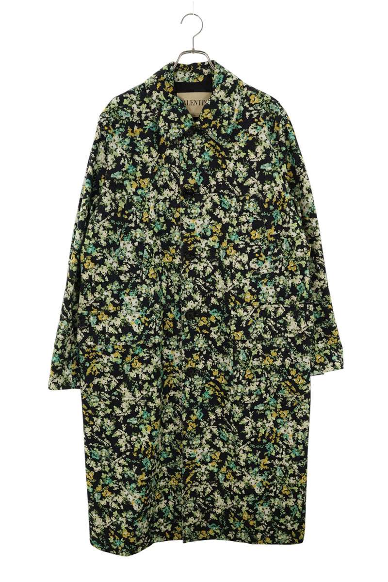 VALENTINO Papier Floral Print Single-Breasted Coat Size M