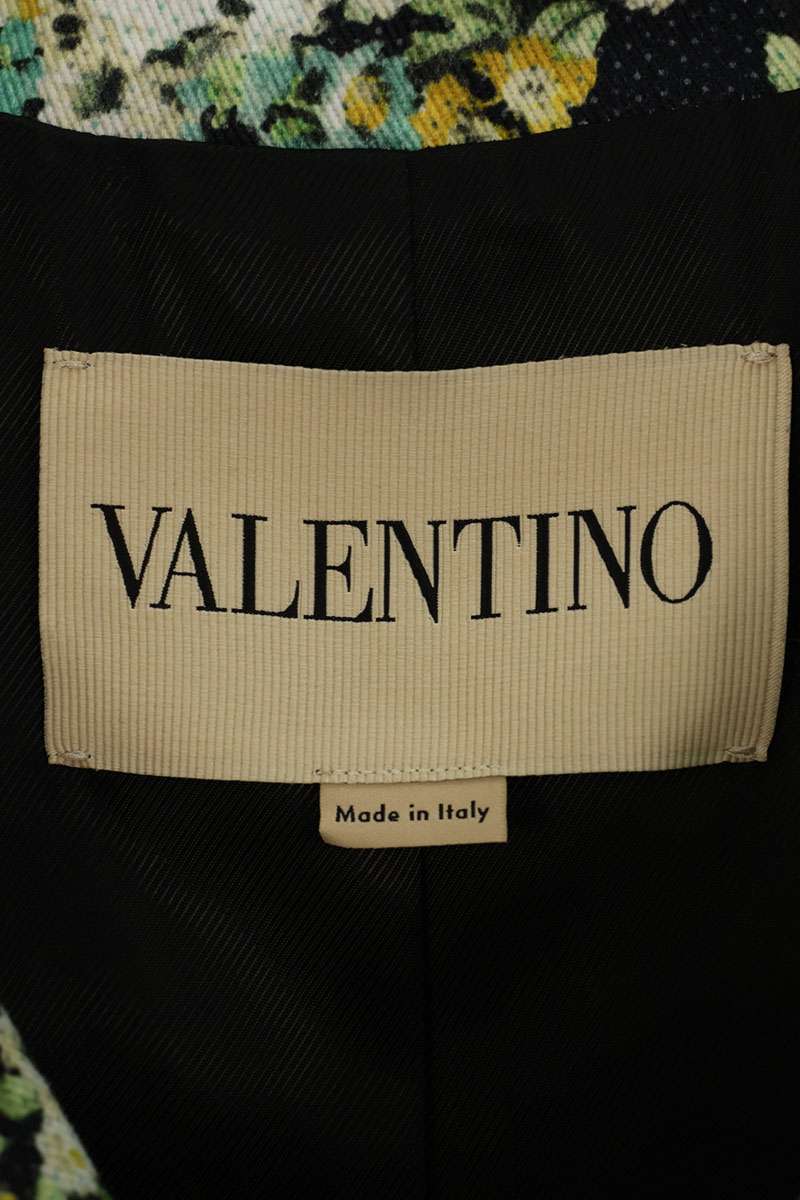 VALENTINO Papier Floral Print Single-Breasted Coat Size M