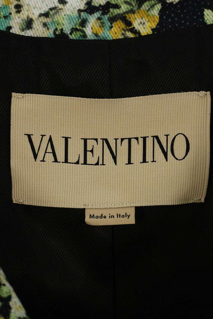 VALENTINO Papier Floral Print Single-Breasted Coat Size M