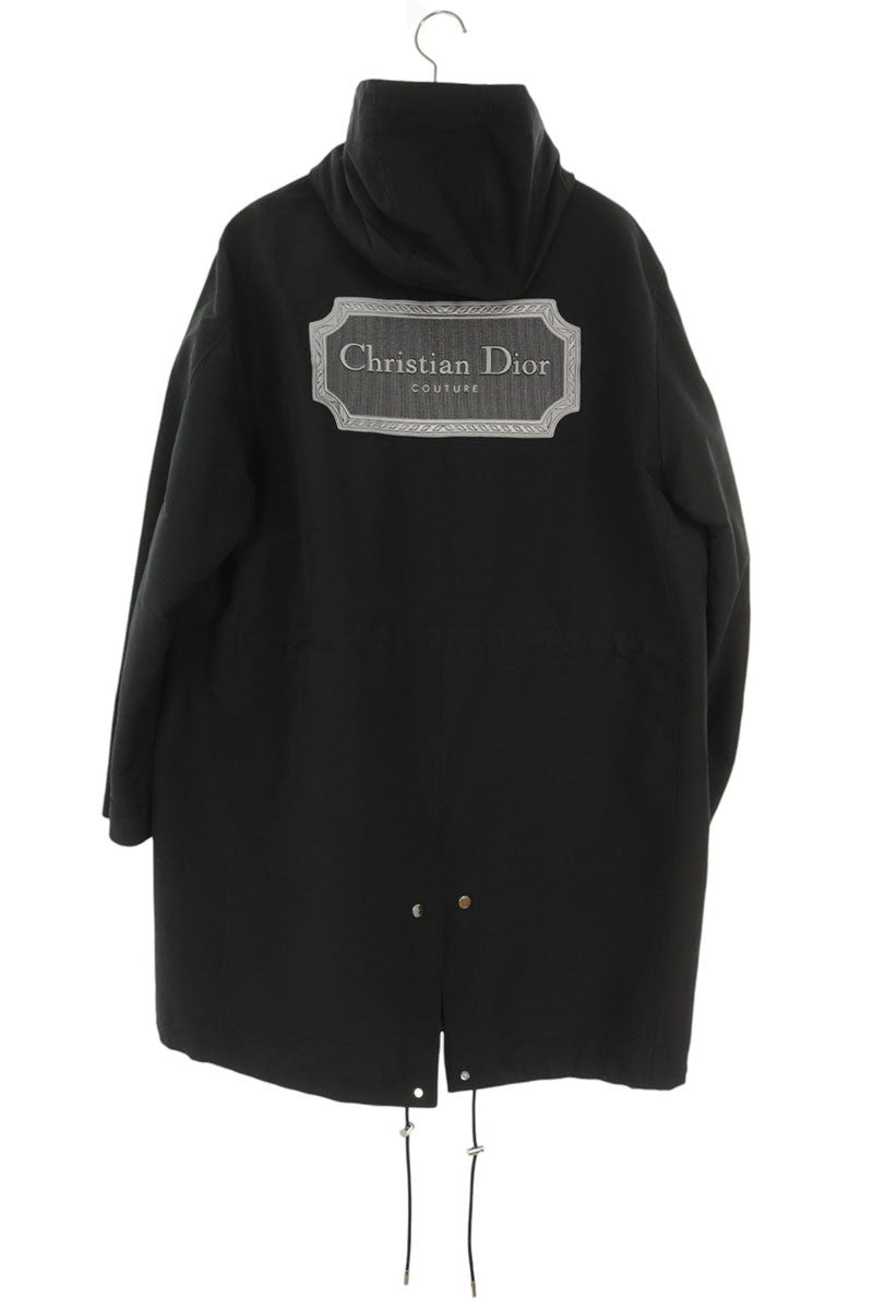 DIOR Tech Cotton Canvas Back Logo Embroidery Coat Size S