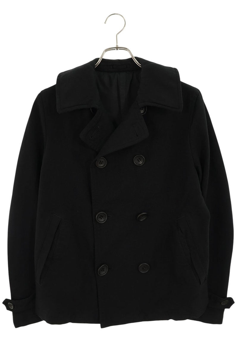 COMME des GARCONS HOMME Poly Shrink Pea Coat Black Size SS