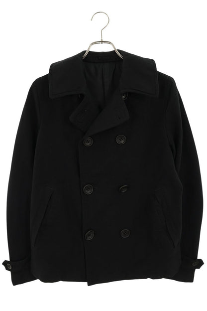 COMME des GARCONS HOMME Poly Shrink Pea Coat Black Size SS