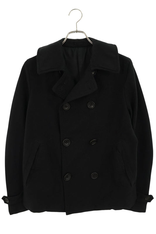 COMME des GARCONS HOMME Poly Shrink Pea Coat Black Size SS