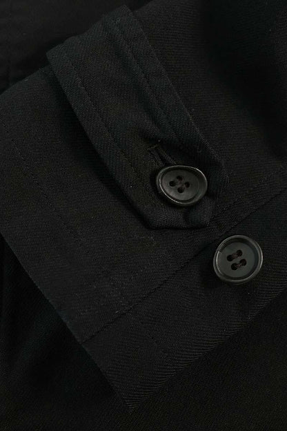 COMME des GARCONS HOMME Poly Shrink Pea Coat Black Size SS