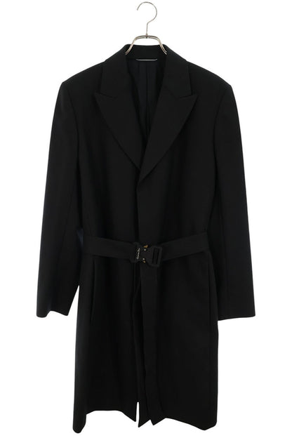 DIOR Rollercoaster Buckle Belt Wool Coat Black Size L