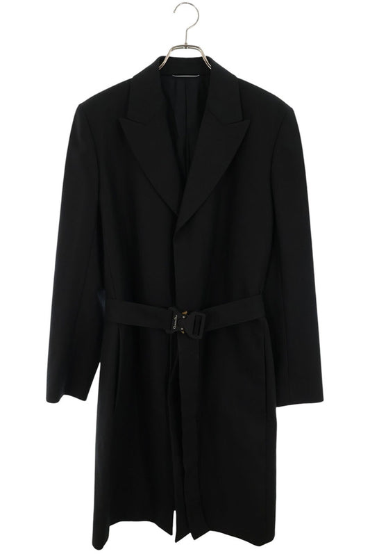 DIOR Rollercoaster Buckle Belt Wool Coat Black Size L