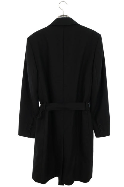 DIOR Rollercoaster Buckle Belt Wool Coat Black Size L