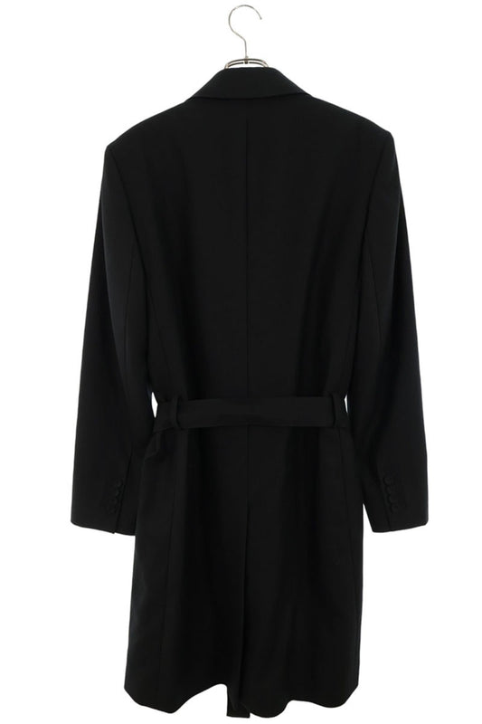 DIOR Rollercoaster Buckle Belt Wool Coat Black Size L