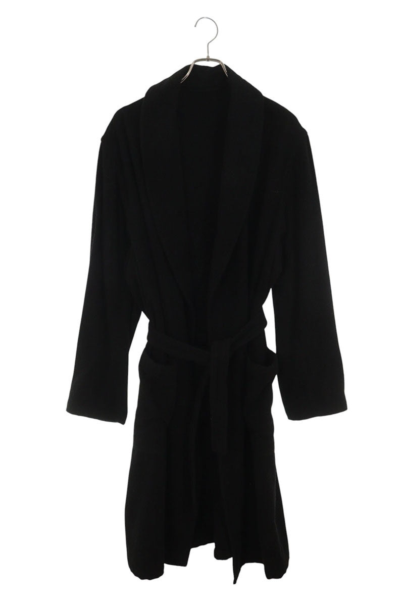 COMOLI 23SS Silk Pile Robe Coat Black Size L
