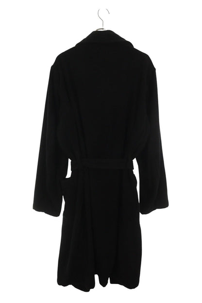 COMOLI 23SS Silk Pile Robe Coat Black Size L