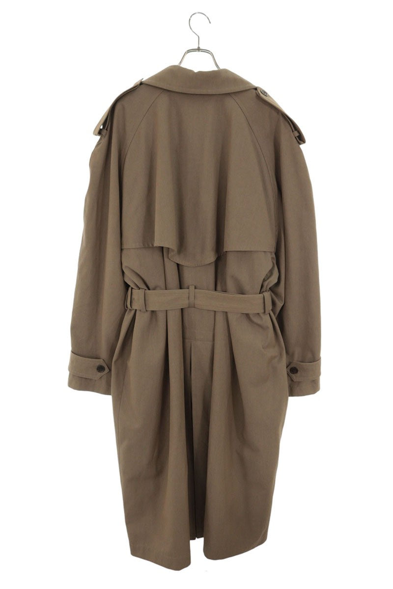 BALENCIAGA Oversized Wool Cotton Trench Coat Brown Size 2