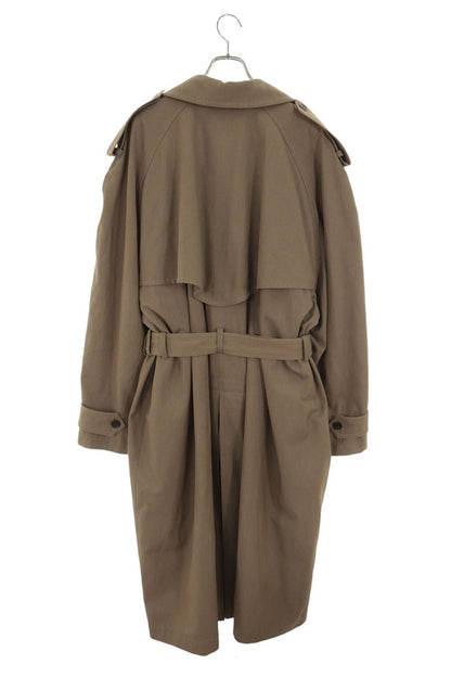 BALENCIAGA Oversized Wool Cotton Trench Coat Brown Size 2