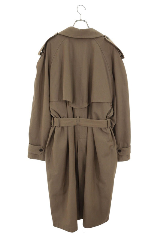 BALENCIAGA Oversized Wool Cotton Trench Coat Brown Size 2
