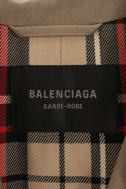 BALENCIAGA Oversized Wool Cotton Trench Coat Brown Size 2