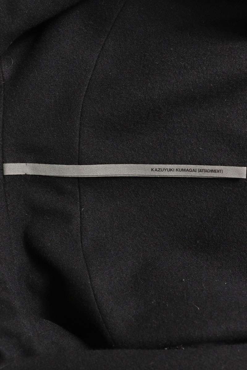 KAZUYUKI KUMAGAI Cashmere Blend Melton Hooded Coat Size L
