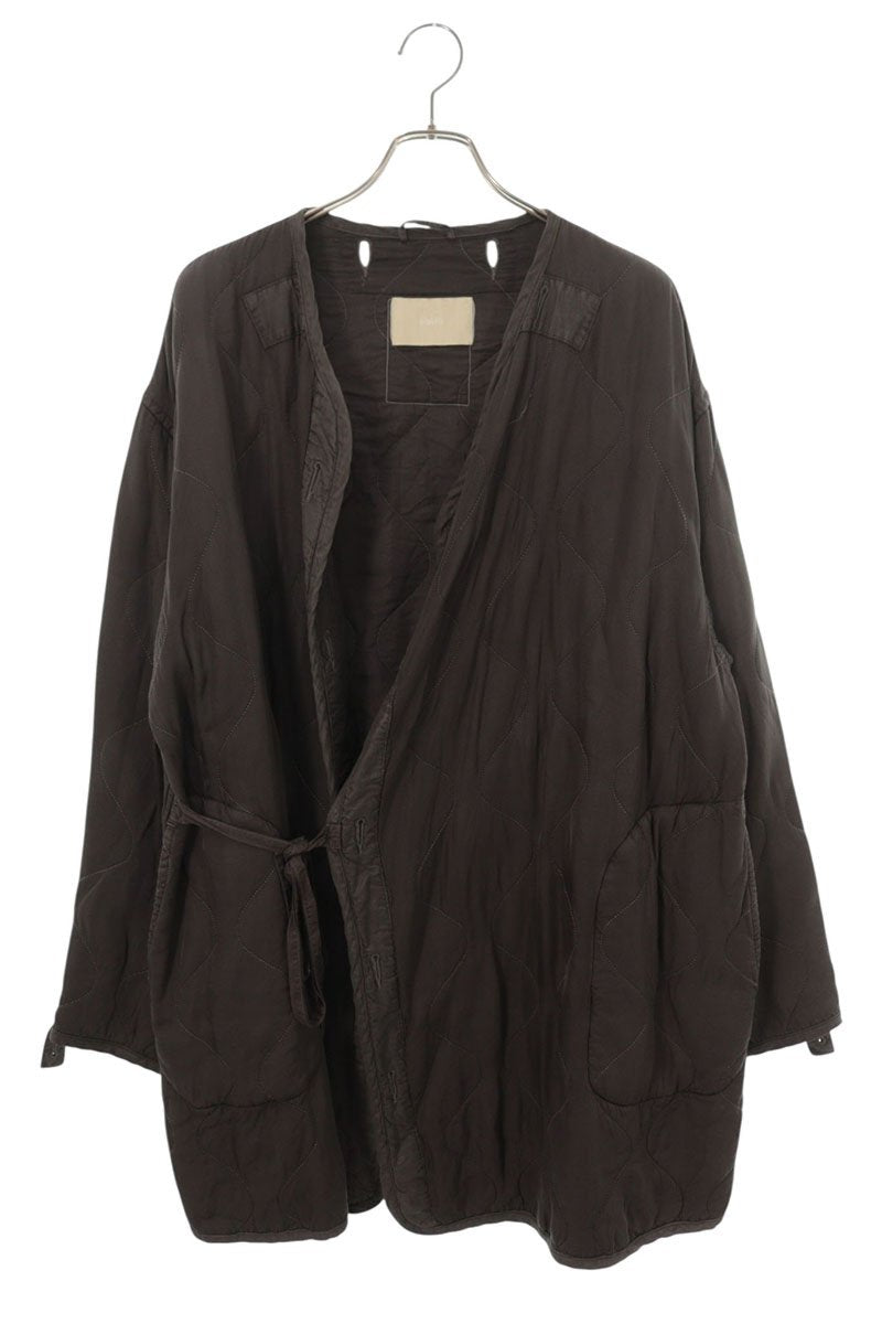 INNAT Cupro Polyester Quilted Coat Gray Size M