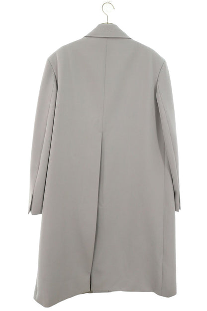 GUCCI Single-Breasted Wool Coat Light Gray Size 48