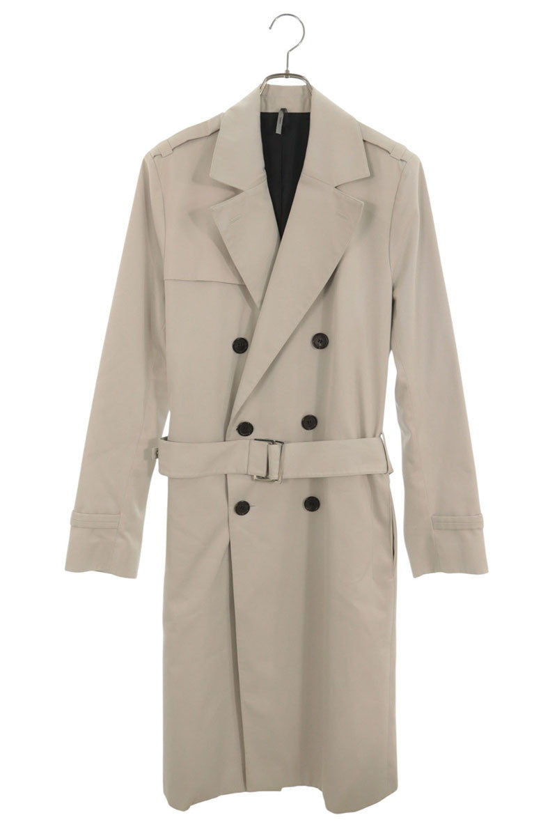 Dior HOMME 02AW FOLLOW ME Cotton Trench Light Gray Coat Size 48