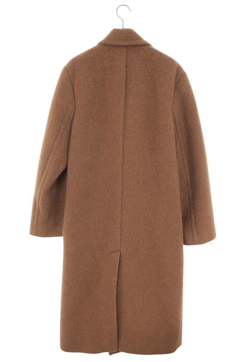 LOEWE Lama Wool Double-Breasted Coat Brown Size 46