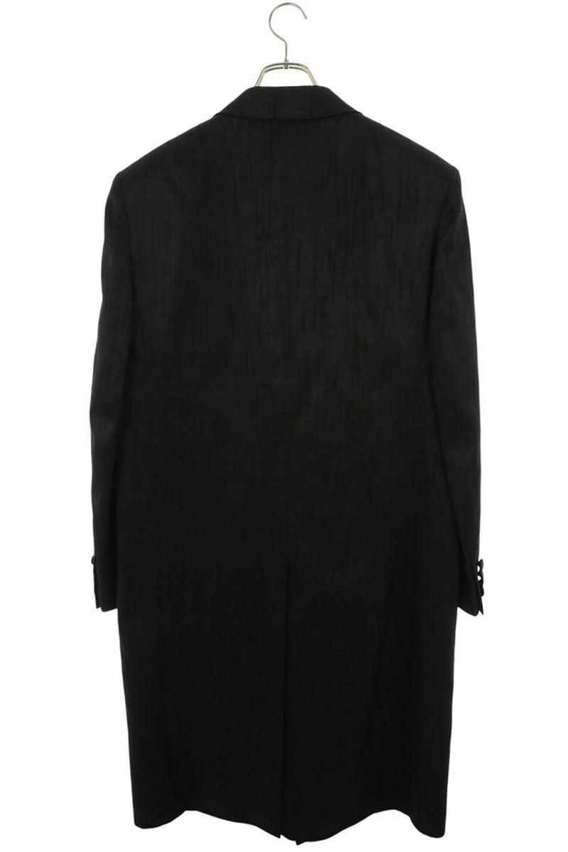 SAINT LAURENT PARIS Tailored Rayon Silk Coat Black Size 52