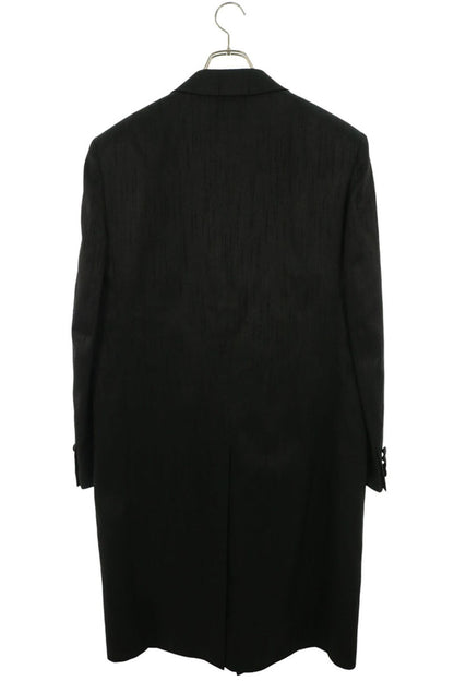 SAINT LAURENT PARIS Tailored Rayon Silk Coat Black Size 52