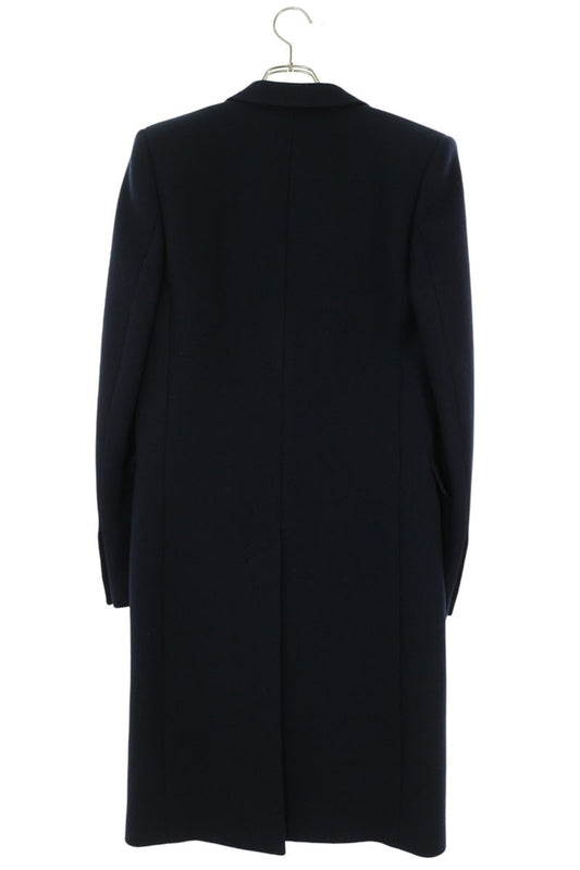 SAINT LAURENT PARIS Double Breasted Wool Coat Navy Size 44