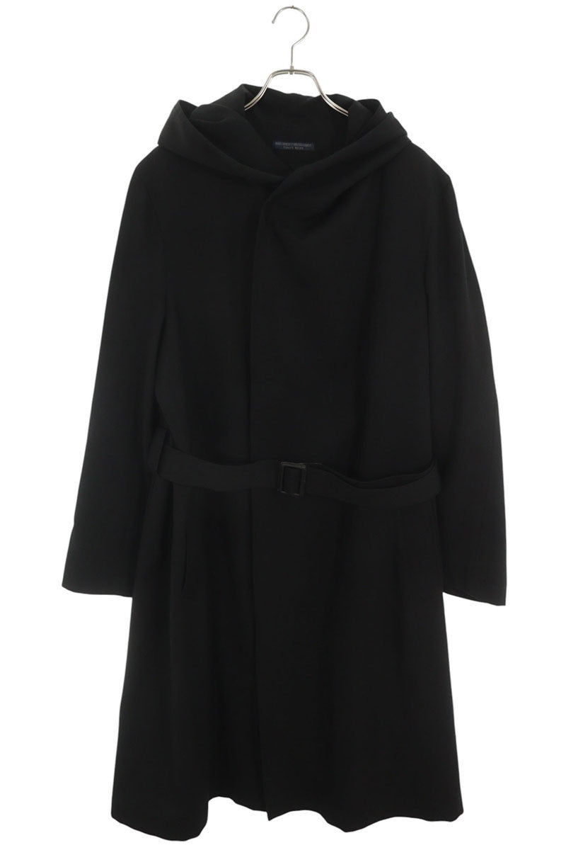 Yohji Yamamoto Black Gabardine Hooded Coat Size 1