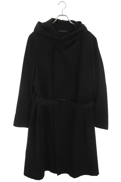 Yohji Yamamoto Black Gabardine Hooded Coat Size 1
