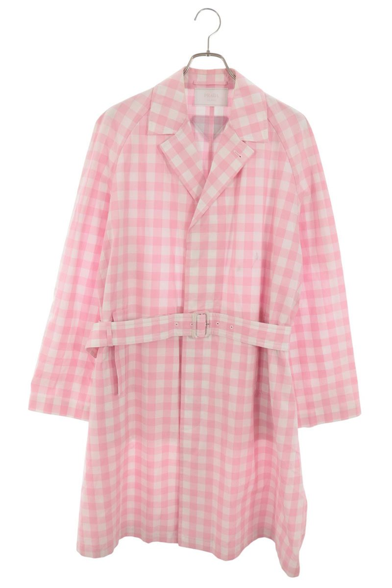PRADA Gingham Check Chester Coat Size 50