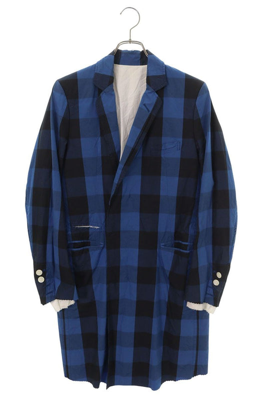 TAKAHIROMIYASHITA TheSoloIst Ombre Plaid Coat Blue Size 44