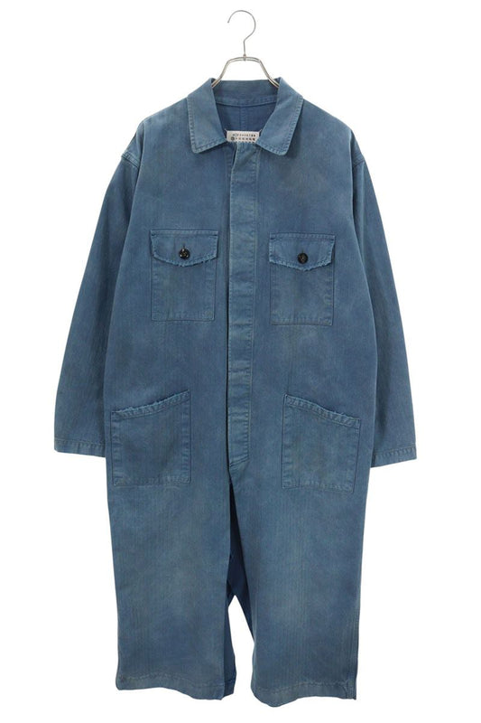 Maison Margiela Vintage Herringbone Denim Coat Blue Size 44