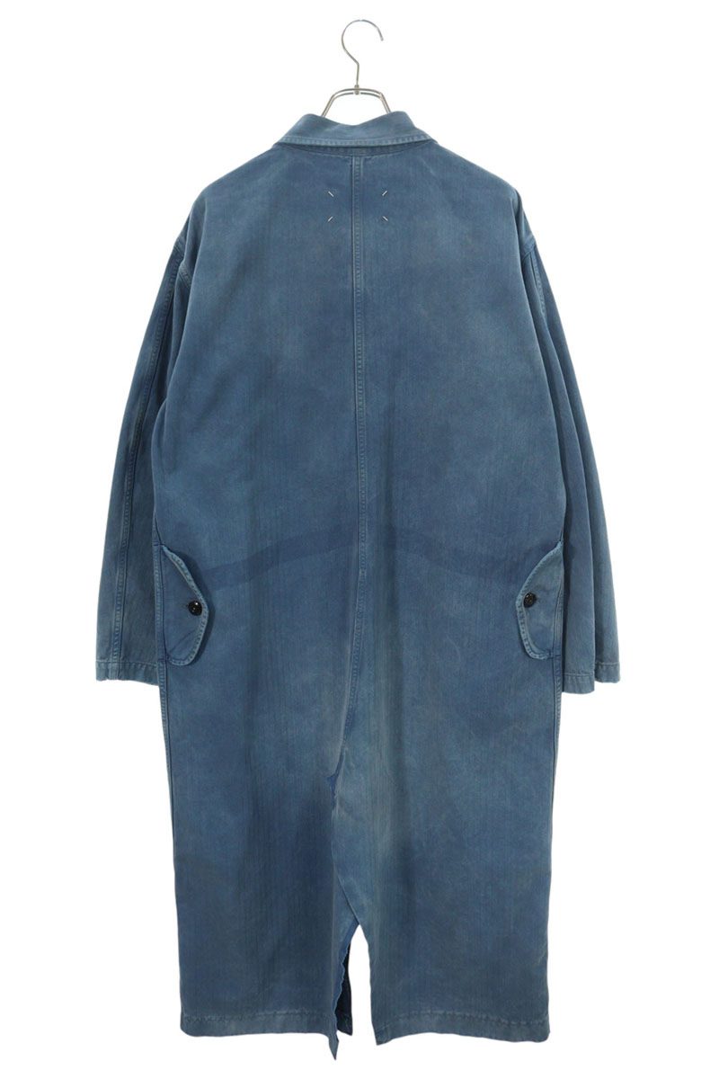 Maison Margiela Vintage Herringbone Denim Coat Blue Size 44