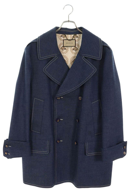 GUCCI Denim Pea Coat Size 52