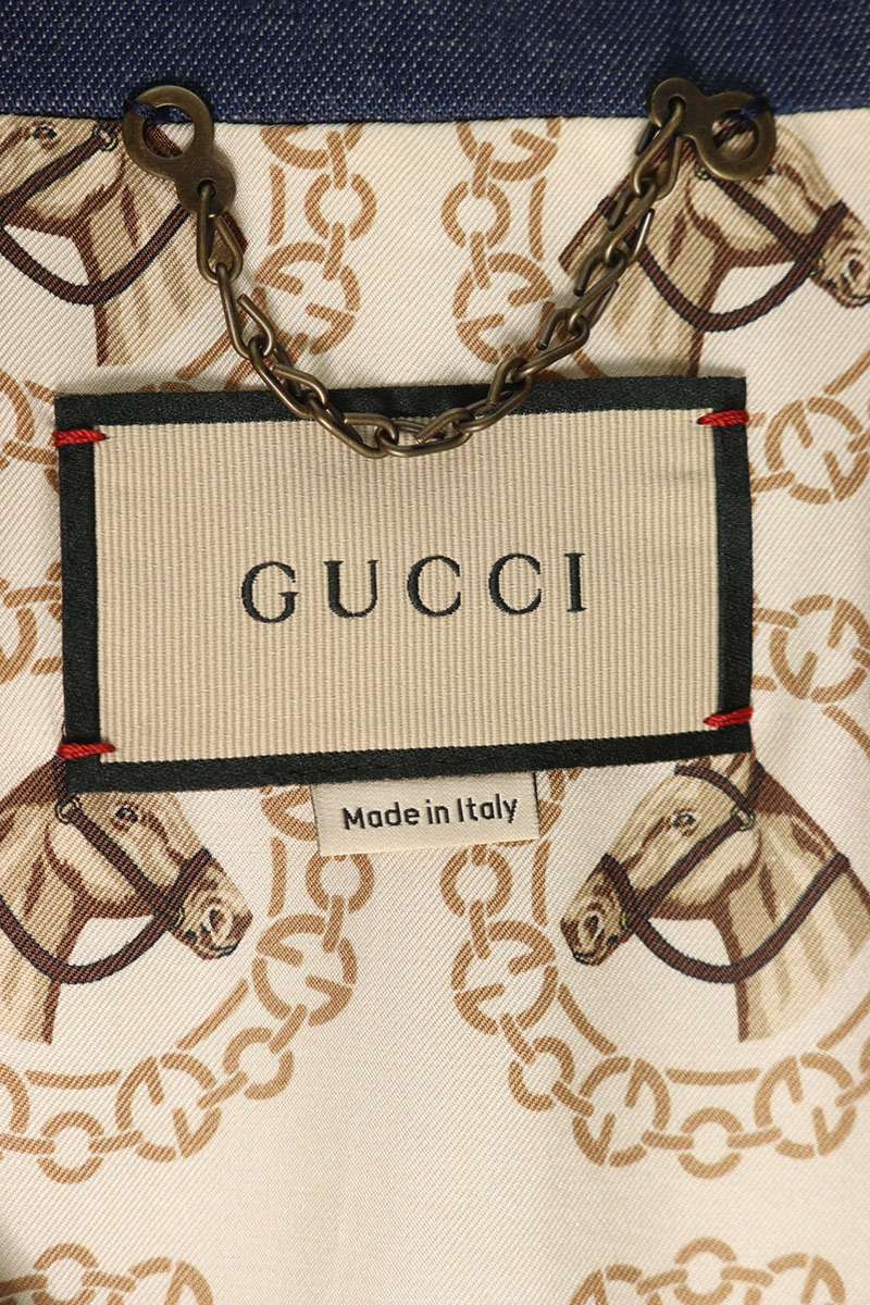 GUCCI Denim Pea Coat Size 52